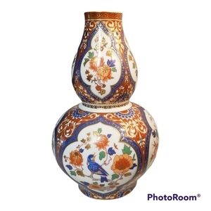 Kaiser Vase West Germany Ming Sculptured Bluebirds Floral Bulbous AK Kaiser